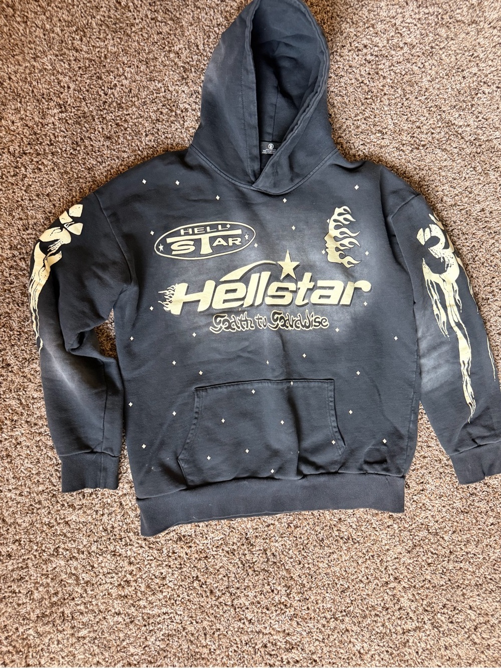Hellstar Black Graphic Crewneck Sweatshirt